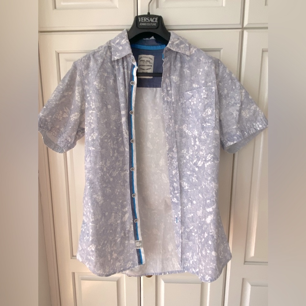 PROJEK Raw Floral print Shirts 100% cotton Short Sleeve Button Up men' S